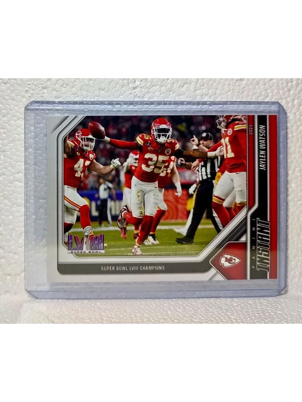Jaylen Watson 2023 Panini NFL Superbowl Champions #34 Card Kansas City Chiefs
